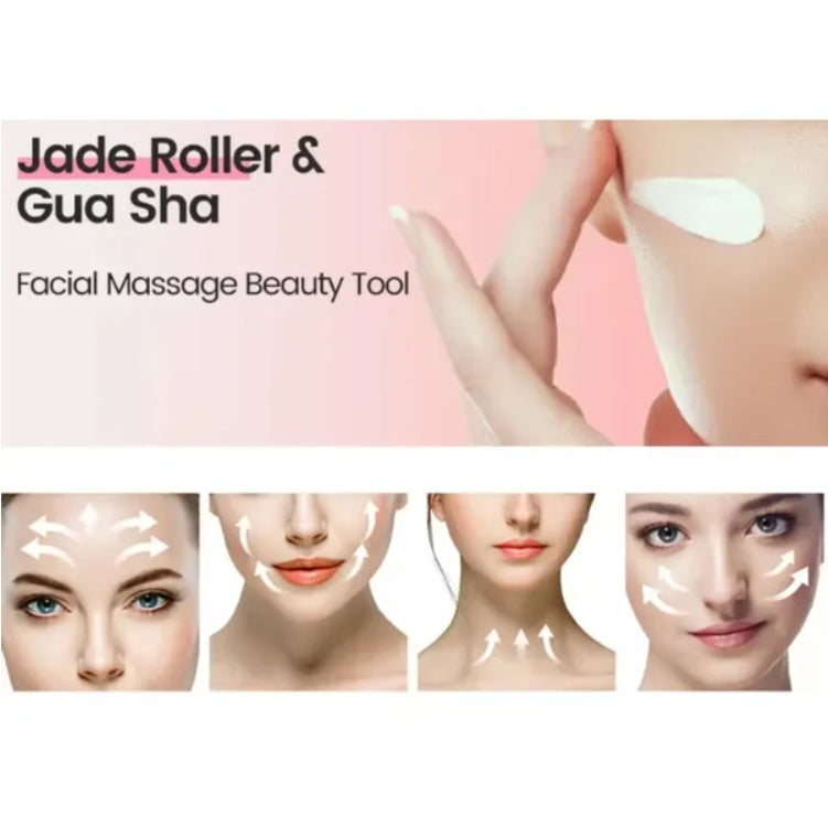 Guasha Board 2PCS Massage Stone For Facial Body Skincare Roller
